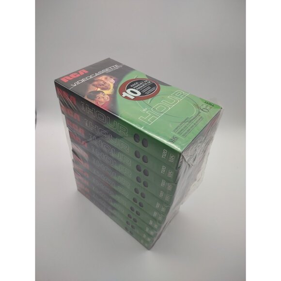 New 10 Pack RCA Blank 6 Hour VHS Videocassette Tapes T120, READ Plastic Tear - Picture 14 of 16